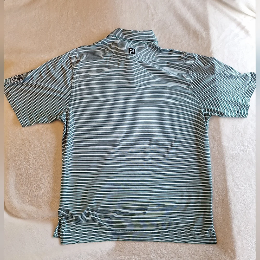 Foot Joy men's blue and white striped golf shirt - size Large